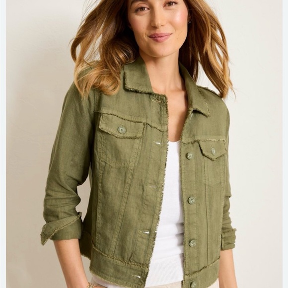 Tommy Bahama NWOT Two Palms raw edge 100% linen jacket - Picture 2 of 14